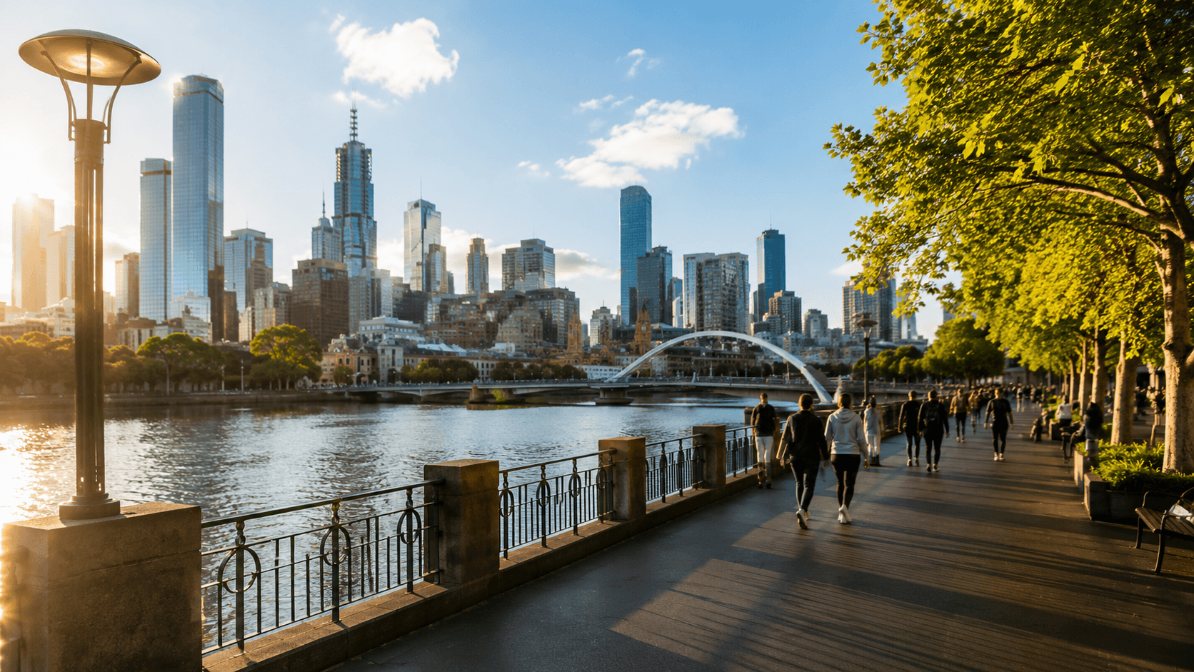 Melbourne riverside walkway